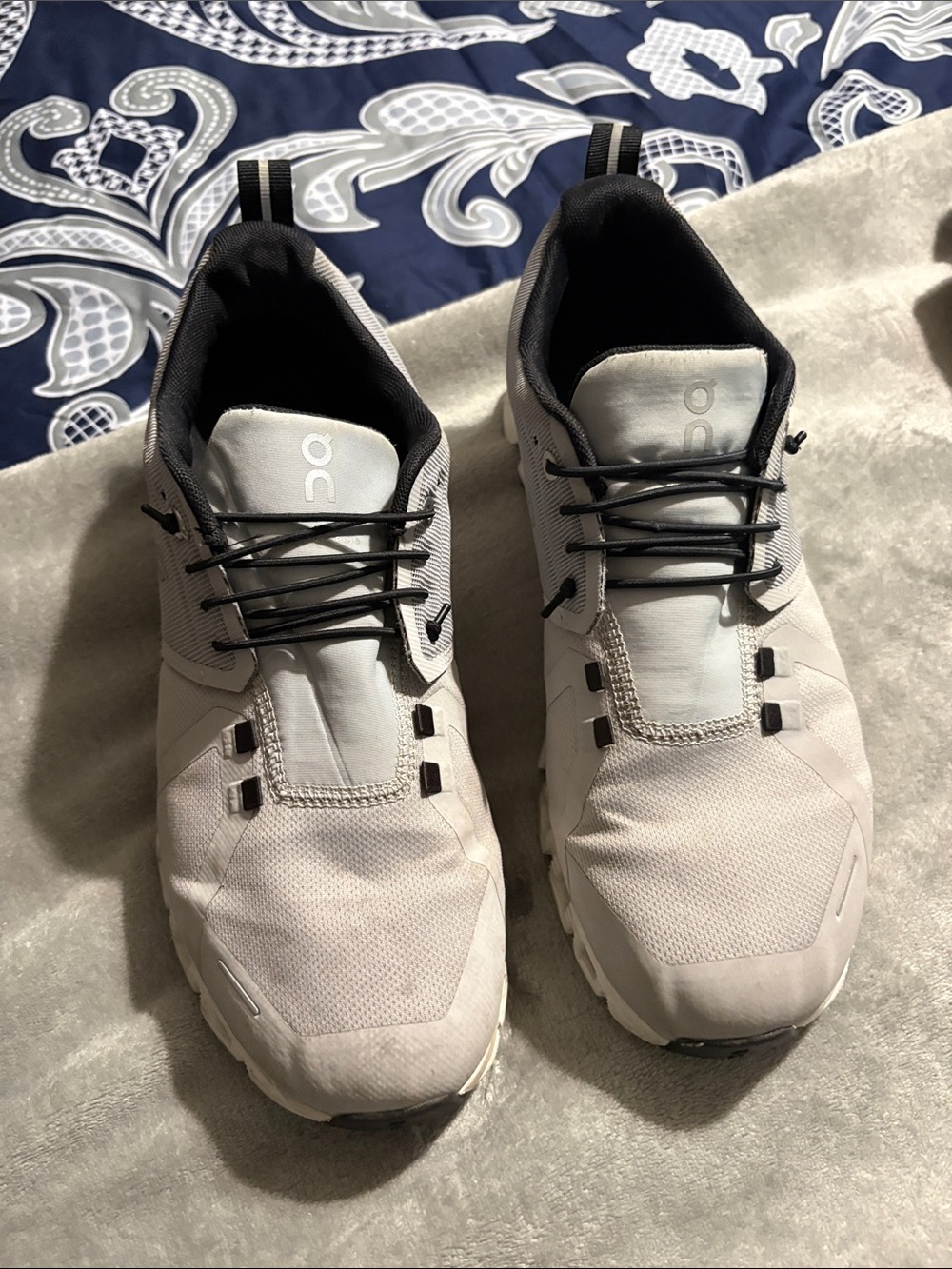 On Cloud Running Women's Athletic Shoes in Light Gray and Black